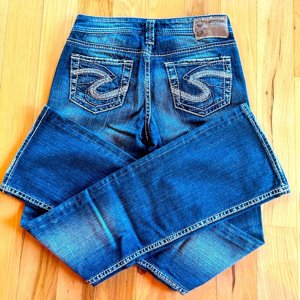 Women’s Silver Aiko Boot Cut Blue Jeans with pockets Width 25 & Length 33